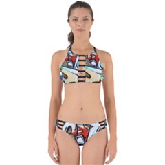 Blue Face King Graffiti Street Art Urban Blue And Orange Face Abstract Hiphop Perfectly Cut Out Bikini Set by genx