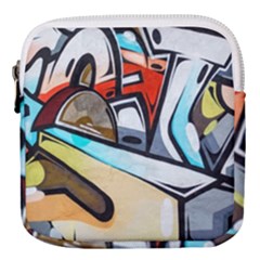 Blue Face King Graffiti Street Art Urban Blue And Orange Face Abstract Hiphop Mini Square Pouch by genx