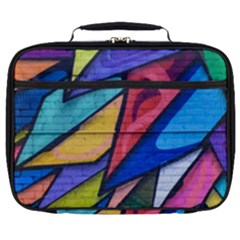 Urban Colorful Graffiti Brick Wall Industrial Scale Abstract Pattern Full Print Lunch Bag by genx