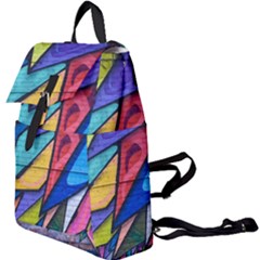 Urban Colorful Graffiti Brick Wall Industrial Scale Abstract Pattern Buckle Everyday Backpack by genx