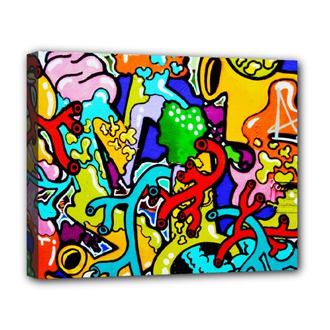 Graffiti Abstract With Colorful Tubes And Biology Artery Theme Deluxe Canvas 20  X 16  (stretched) by genx