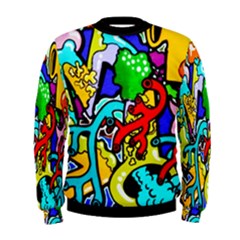 Graffiti Abstract With Colorful Tubes And Biology Artery Theme Men s Sweatshirt by genx