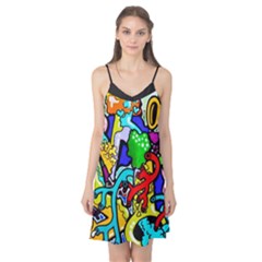 Graffiti Abstract With Colorful Tubes And Biology Artery Theme Camis Nightgown by genx