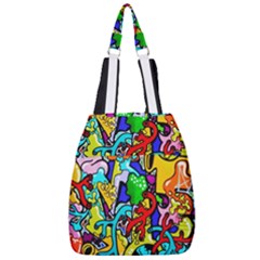 Graffiti Abstract With Colorful Tubes And Biology Artery Theme Center Zip Backpack by genx