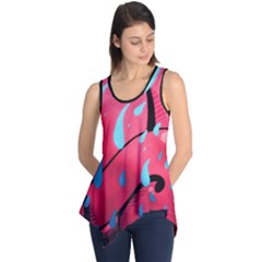 Graffiti Watermelon Pink With Light Blue Drops Retro Sleeveless Tunic by genx