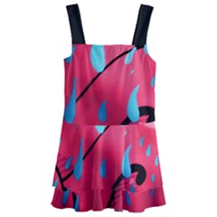 Graffiti Watermelon Pink With Light Blue Drops Retro Kids  Layered Skirt Swimsuit by genx