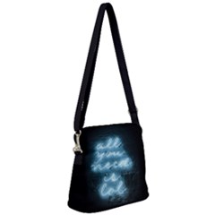 Party Night Bar Blue Neon Light Quote All You Need Is Lol Zipper Messenger Bag by genx