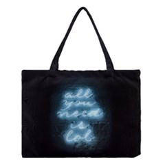 Party Night Bar Blue Neon Light Quote All You Need Is Lol Medium Tote Bag by genx