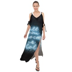 Party Night Bar Blue Neon Light Quote All You Need Is Lol Maxi Chiffon Cover Up Dress by genx