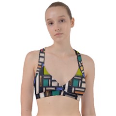 Door Stained Glass Stained Glass Sweetheart Sports Bra by Pakrebo