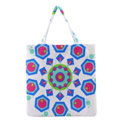 Mandala Geometric Design Pattern Grocery Tote Bag by Pakrebo