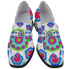 Mandala Geometric Design Pattern Women s Chunky Heel Loafers by Pakrebo