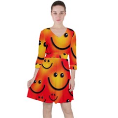 Smile Smiling Face Happy Cute Ruffle Dress by Pakrebo