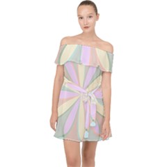 Flower Stained Glass Window Symmetry Off Shoulder Chiffon Dress by Pakrebo