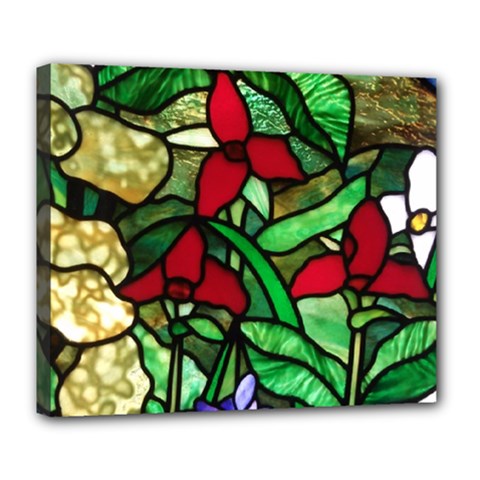 Stained Glass Art Window Church Deluxe Canvas 24  X 20  (stretched)