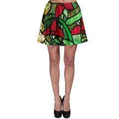 Stained Glass Art Window Church Skater Skirt by Pakrebo