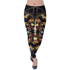 Fractal Stained Glass Ornate Velvet Leggings by Pakrebo