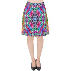 Kaleidoscope Pattern Sacred Geometry Velvet High Waist Skirt by Pakrebo