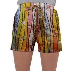 Stained Glass Window Colorful Sleepwear Shorts by Pakrebo