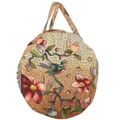 Flower Cubism Mosaic Vintage Giant Round Zipper Tote by Pakrebo