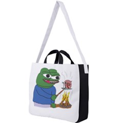 Apu Apustaja Roasting A Snail On A Campfire Pepe The Frog Pepethefrog The Helper Kekistan Square Shoulder Tote Bag by snek