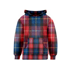 Blue & Red Plaid Kids  Pullover Hoodie by WensdaiAmbrose