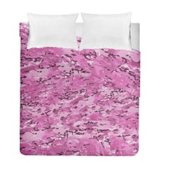 Pink Camouflage Army Military Girl Duvet Cover Double Side (full/ Double Size) by snek