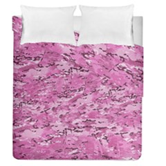 Pink Camouflage Army Military Girl Duvet Cover Double Side (queen Size) by snek