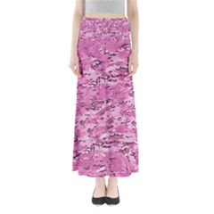 Pink Camouflage Army Military Girl Full Length Maxi Skirt by snek