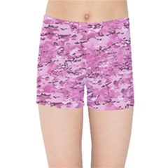 Pink Camouflage Army Military Girl Kids  Sports Shorts by snek