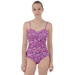 Pink Camouflage Army Military Girl Sweetheart Tankini Set by snek