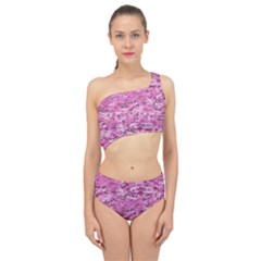 Pink Camouflage Army Military Girl Spliced Up Two Piece Swimsuit