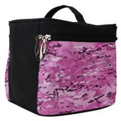 Pink Camouflage Army Military Girl Make Up Travel Bag (small) by snek