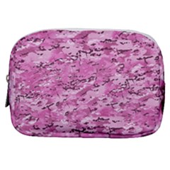 Pink Camouflage Army Military Girl Make Up Pouch (small) by snek