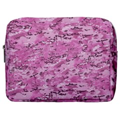 Pink Camouflage Army Military Girl Make Up Pouch (large) by snek