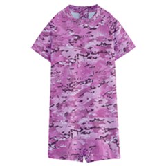 Pink Camouflage Army Military Girl Kids  Boyleg Half Suit Swimwear by snek