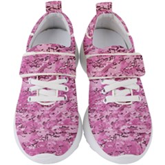 Pink Camouflage Army Military Girl Kids  Velcro Strap Shoes by snek