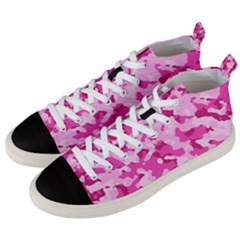 Standard Pink Camouflage Army Military Girl Funny Pattern Men s Mid-top Canvas Sneakers by snek