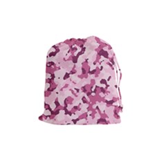 Standard Violet Pink Camouflage Army Military Girl Drawstring Pouch (medium) by snek