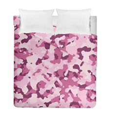 Standard Violet Pink Camouflage Army Military Girl Duvet Cover Double Side (full/ Double Size) by snek