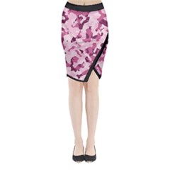 Standard Violet Pink Camouflage Army Military Girl Midi Wrap Pencil Skirt by snek