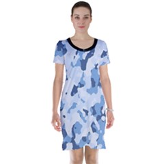 Standard Light Blue Camouflage Army Military Short Sleeve Nightdress by snek