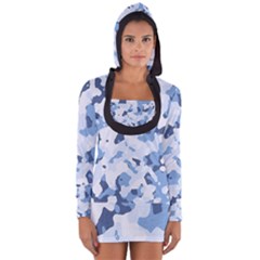 Standard Light Blue Camouflage Army Military Long Sleeve Hooded T-shirt by snek