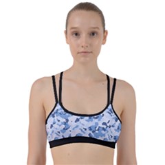 Standard Light Blue Camouflage Army Military Line Them Up Sports Bra by snek