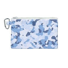 Standard Light Blue Camouflage Army Military Canvas Cosmetic Bag (medium) by snek