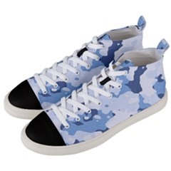 Standard Light Blue Camouflage Army Military Men s Mid-top Canvas Sneakers by snek