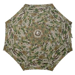 Wood Camouflage Military Army Green Khaki Pattern Straight Umbrellas by snek