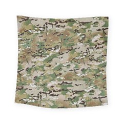 Wood Camouflage Military Army Green Khaki Pattern Square Tapestry (small)