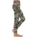 Wood camouflage military army green khaki pattern Kids  Lightweight Velour Leggings View3