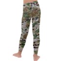 Wood camouflage military army green khaki pattern Kids  Lightweight Velour Leggings View4